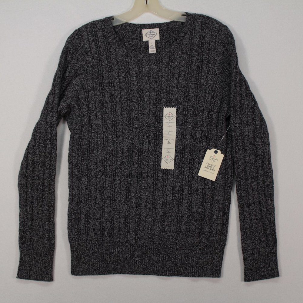 St. John's Bay Sweater Women's Large Gray Long Sleeve